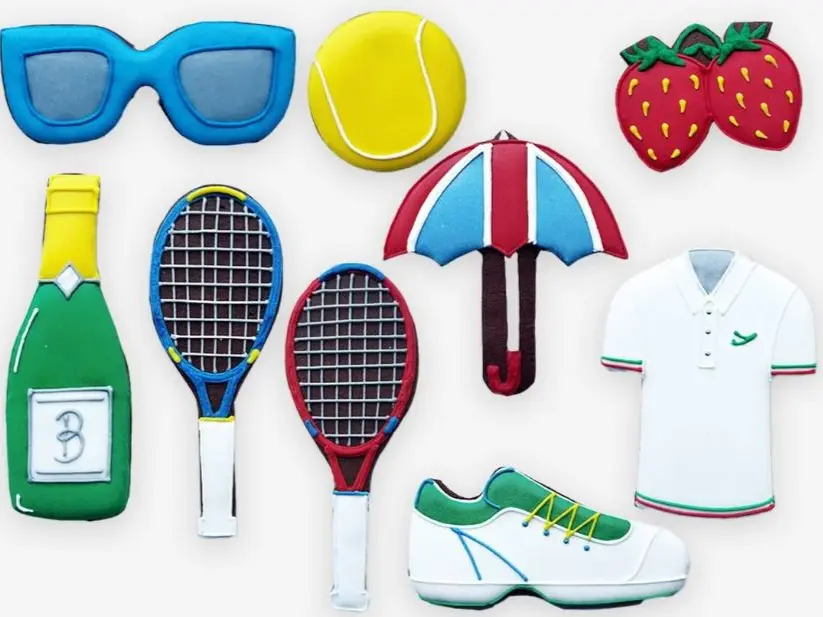 Tennis-themed biscuits